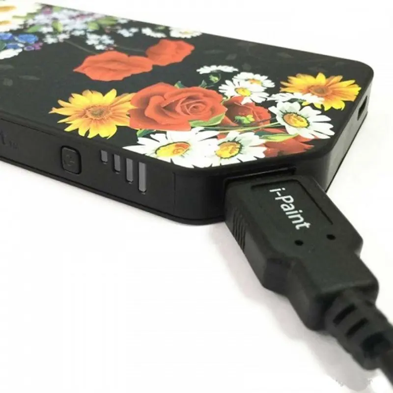 Универсальный внешний аккумулятор i-Paint Power Bank 3000mAh (Black Flower) - 3