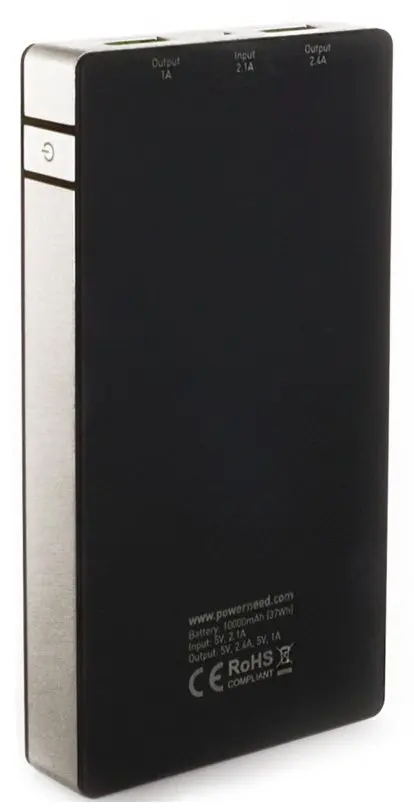 Универсальный внешний аккумулятор PowerNeed P10000B 10000 mAh (Black/Silver) - 3