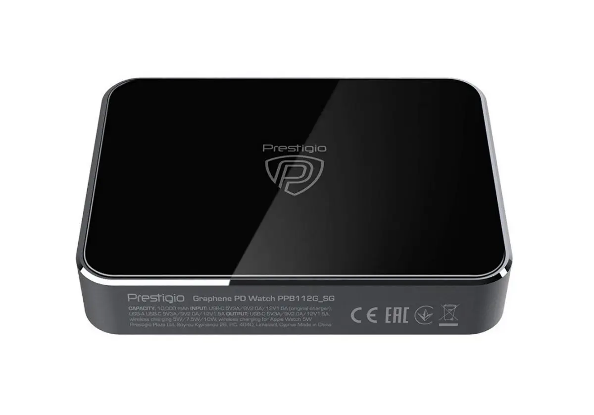 Универсальный внешний аккумулятор Prestigio Graphene PD Watch (Black/Silver) - 4