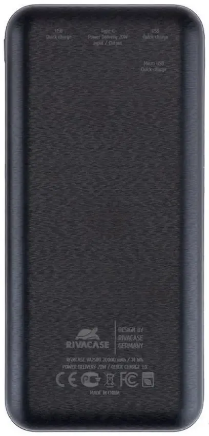 Универсальный внешний аккумулятор RivaCase VA2580 20000mAh (Black) - 2