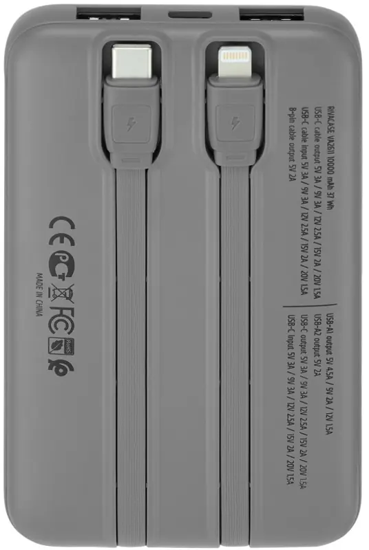 Универсальный внешний аккумулятор RivaCase VA2611 10000mAh (Gray)