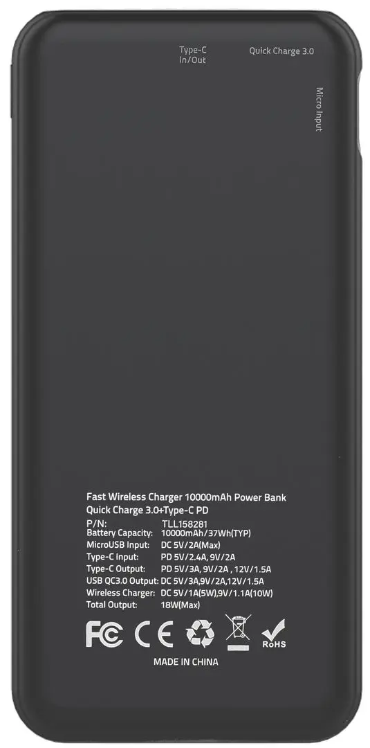 Универсальный внешний аккумулятор Tellur PDW102 10000mAh (Black) - 4
