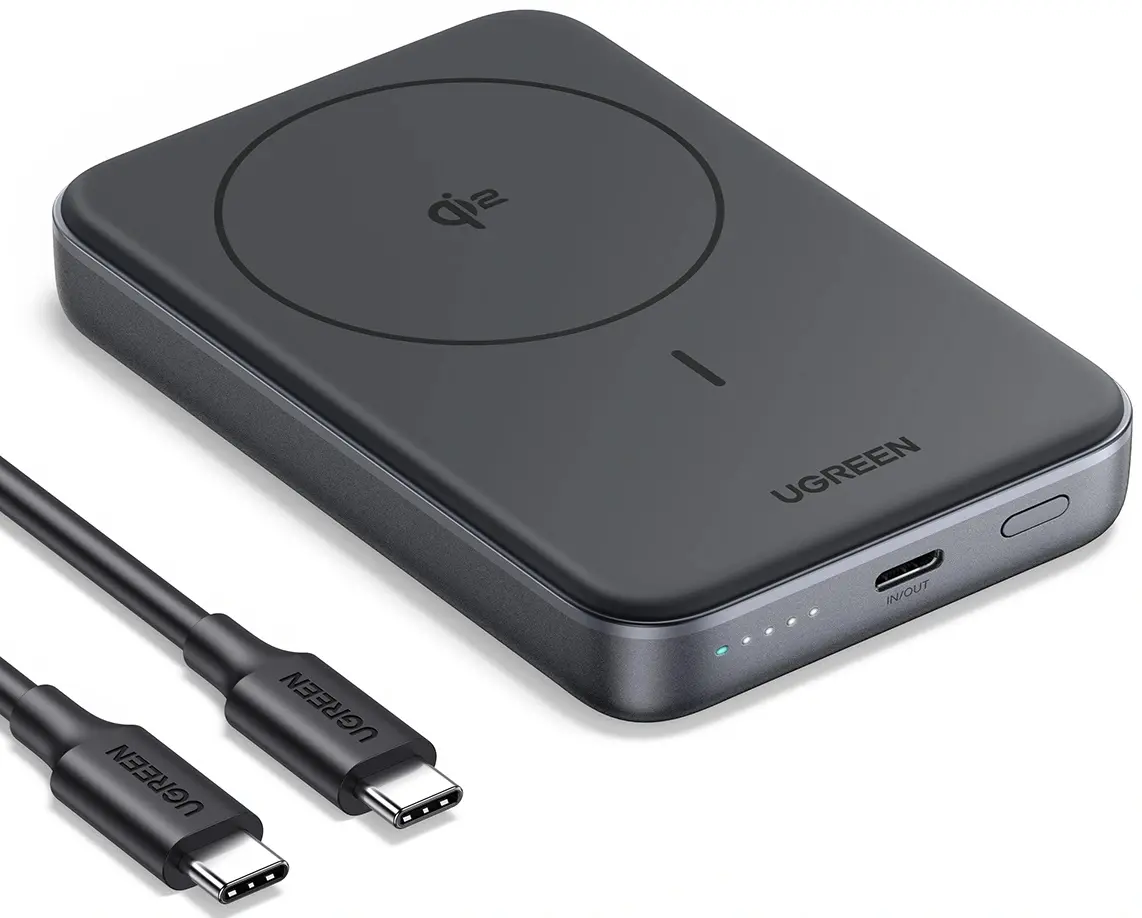 Универсальный внешний аккумулятор Ugreen Qi2 PB761 10000mAh (Gray)