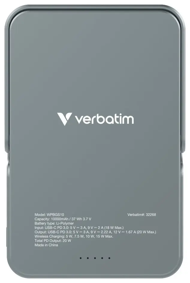 Универсальный внешний аккумулятор Verbatim WPBGS10 10000mAh (Grey) - 3