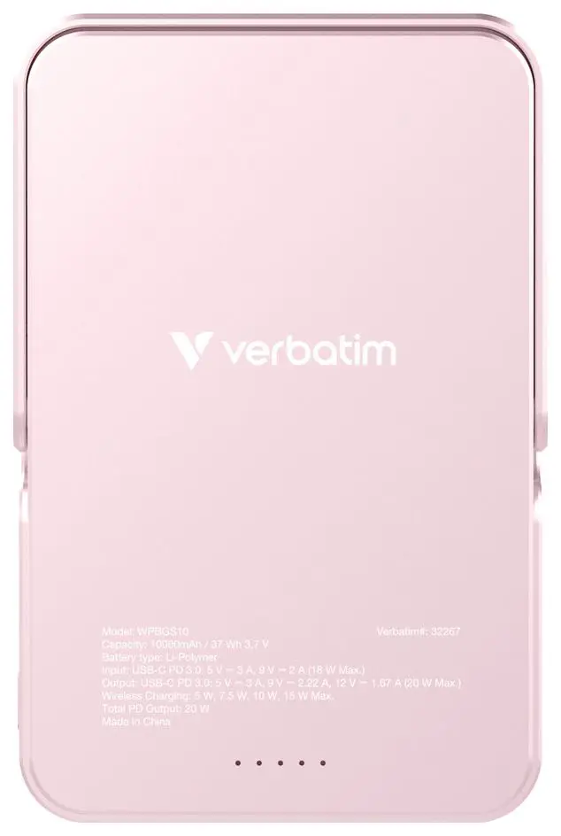 Универсальный внешний аккумулятор Verbatim WPBGS10 10000mAh (Pink) - 3