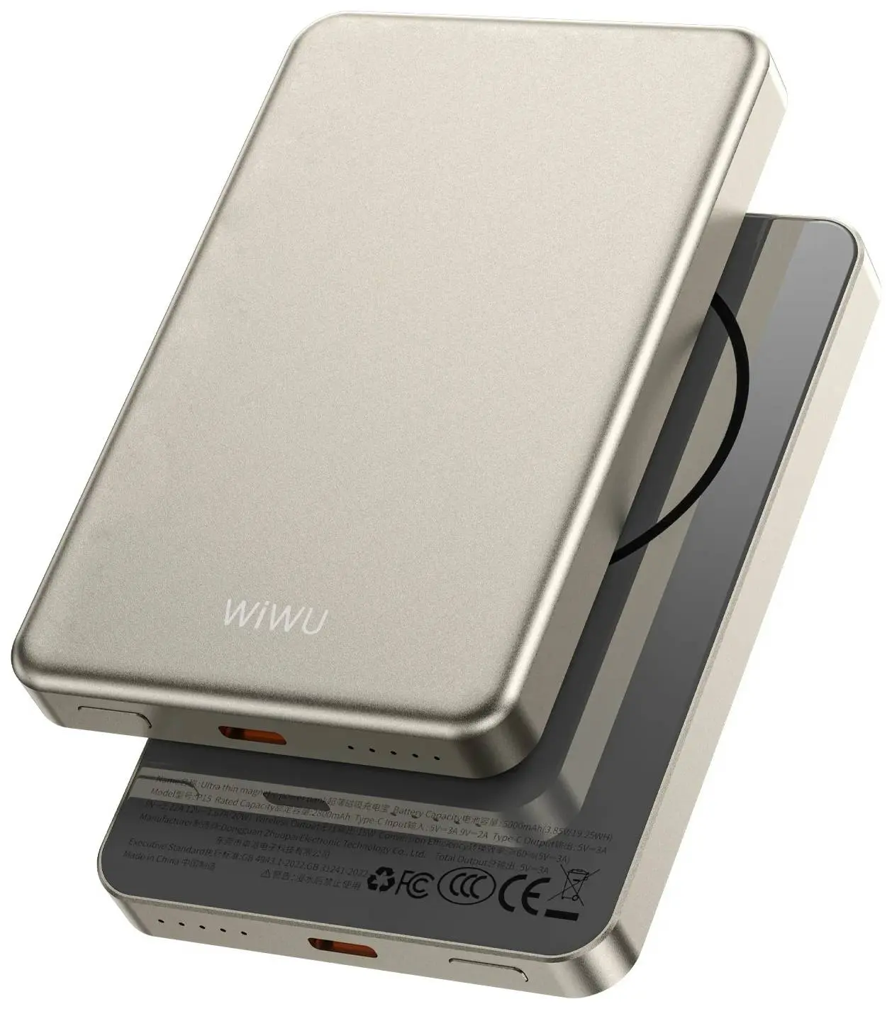 Acumulator extern universal Wiwu P15 5000mAh (Titanium Gold) - 4