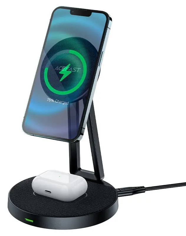 Беспроводное зарядное устройство 2в1 Acefast E8 (Black)