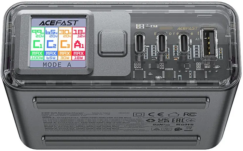 Incarcator de retea Acefast Z4 PD218W GaN (Gray)
