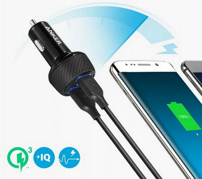 Incarcator auto Anker PowerDrive Speed 2QC (Black) - 5