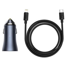 Автомобильное зарядное устройство с кабелем Baseus TZCCJD-B0G (Grey) Thumb
