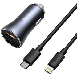 Автомобильное зарядное устройство с кабелем Baseus TZCCJD-B0G (Grey)