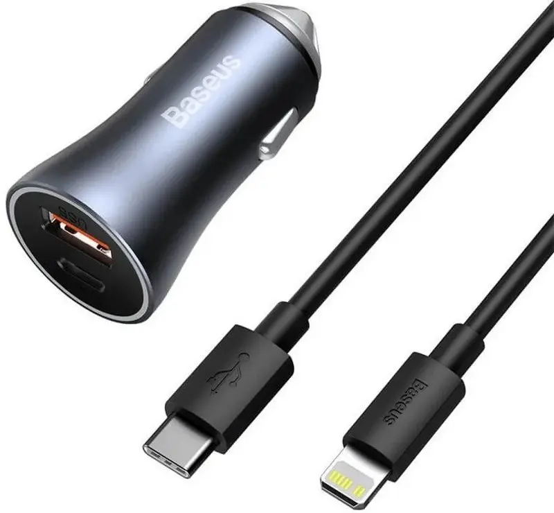 Автомобильное зарядное устройство с кабелем Baseus TZCCJD-B0G (Grey)