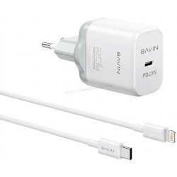 Зарядное устройство Bavin PC2106L-20W-PD + кабель USB Type-C to Lightning (White)
