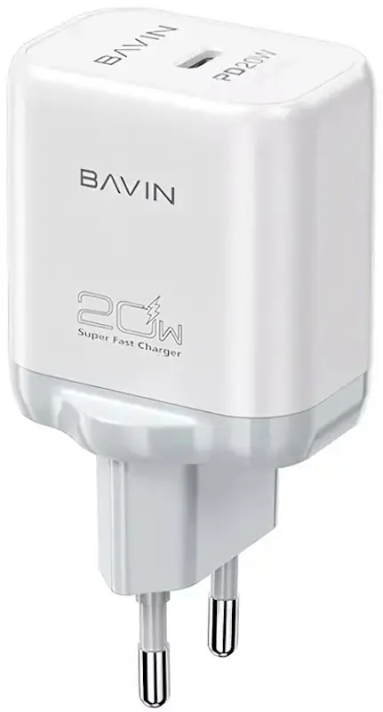 Зарядное устройство Bavin PC2106Y-20W + кабель USB Type-C (White) - 2