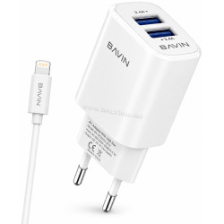 Зарядное устройство Bavin PC913L + кабель Lightning (White)