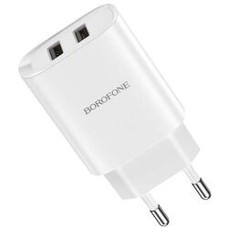Зарядное устройство Borofone BN2 EU + Lightning (White) Thumb