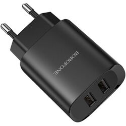 Incarcator Borofone BN2 Super Fast EU + Lightning cable (Black) Thumb