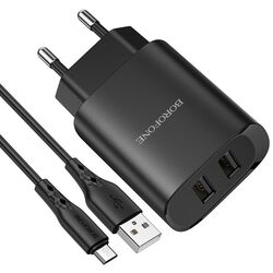 Incarcator Borofone BN2 Super Fast + Micro-USB Cable (Black)
