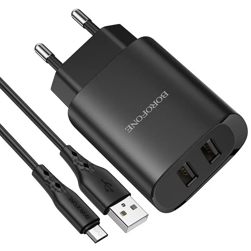 Incarcator Borofone BN2 Super Fast + Micro-USB Cable (Black)