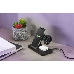 Incarcator fara fir 3in1 CellularLine Triple Station (Black) Thumb