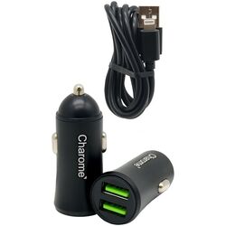 Incarcator auto + cablu USB to Lightning Charome C6 (Black) Thumb