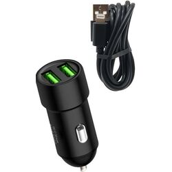 Incarcator auto + cablu USB to Lightning Charome C6 (Black)