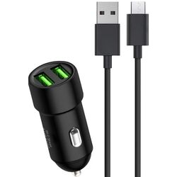 Incarcator auto + cablu USB to Micro USB Charome C6 (Black)