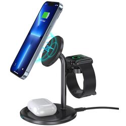 Беспроводная зарядка 3в1 Choetech T585-F (Black) Thumb