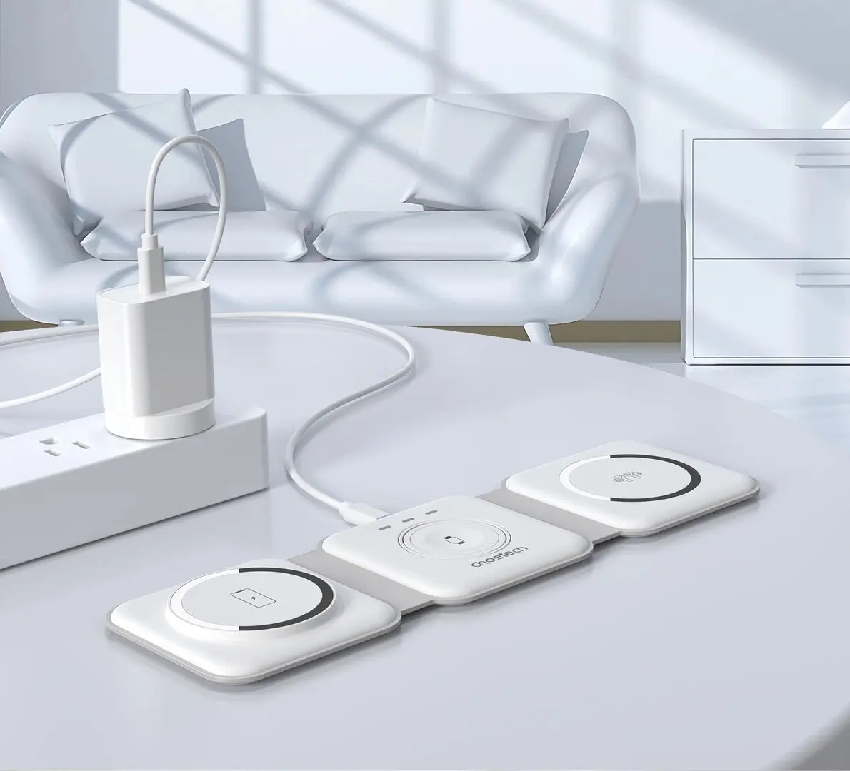 Incarcator wireless 3in1 Choetech T588-F (White) - 4