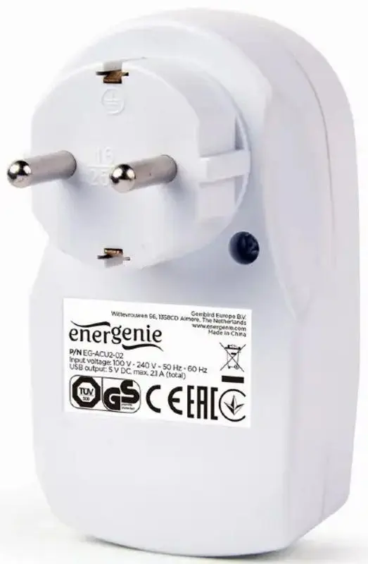 Зарядное устройство Gembird Energenie EG-ACU2-02 (White) - 2