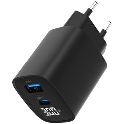 Incarcator Gembird TA-UC-PDQC30LCD-BK-01 30W (Black) Thumb