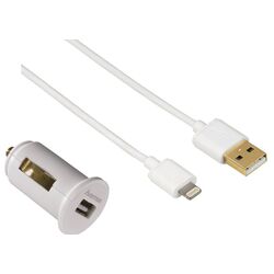 Incarcator auto Hama Piccolino 119432 + Lightning (White)