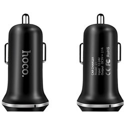 Автомобильное зарядное устройство Hoco Z1 + кабель Lightning (Black) Thumb