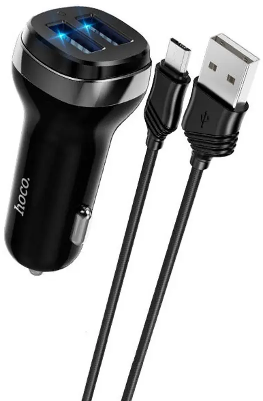 Incarcator auto Hoco Z40 Superior + Micro USB (Black)