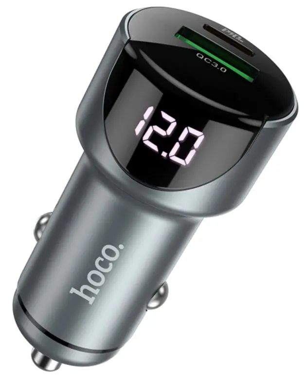 Автомобильное зарядное устройство Hoco Z42 Light Road (Gray)