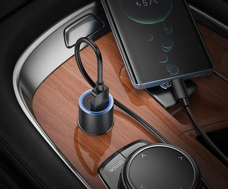 Incarcator auto Hoco Z60 Bloom (Metallic Grey)