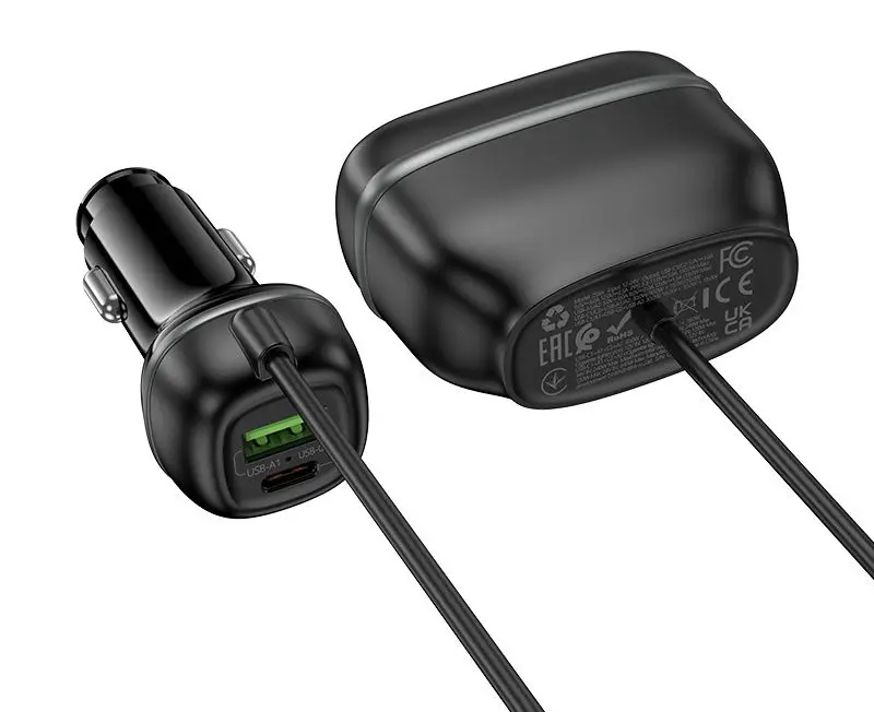 Incarcator auto + splitter Hoco Z59A Rank (Black)