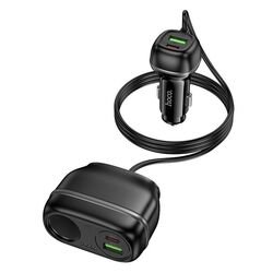 Incarcator auto + splitter Hoco Z59A Rank (Black)