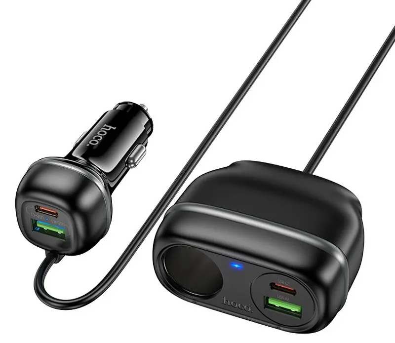 Incarcator auto + splitter Hoco Z59A Rank (Black)