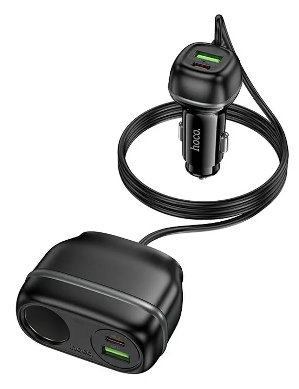 Incarcator auto + splitter Hoco Z59A Rank (Black)