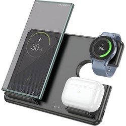 Беспроводное зарядное устройство 3в1 Hoco CQ2 Flash (Black) Thumb