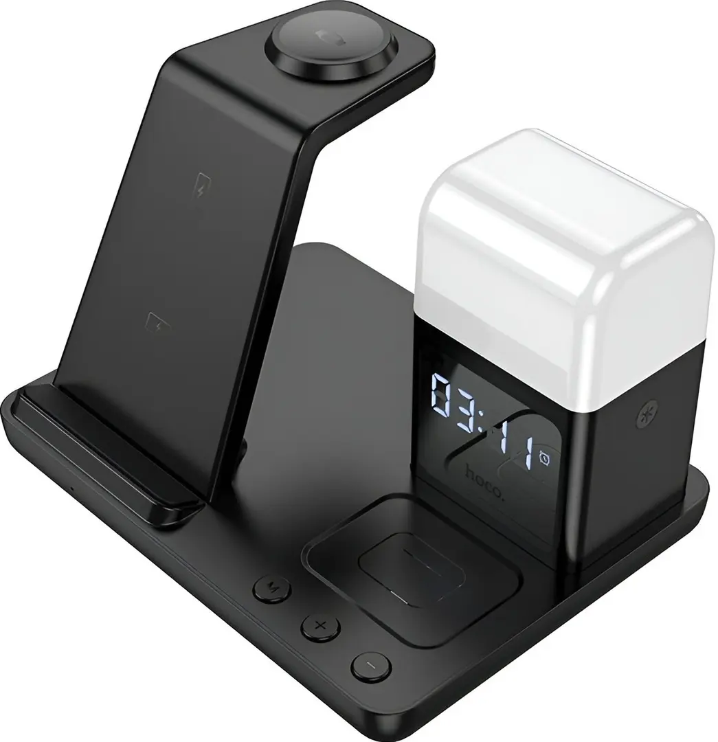 Беспроводное зарядное устройство 3в1 Hoco CQ9 Crown (Black)