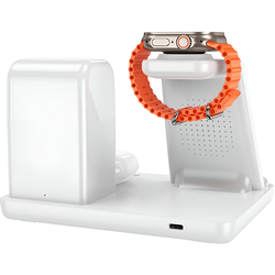 Incarcator fara fir 3in1 Hoco CQ9 Crown (White) Thumb