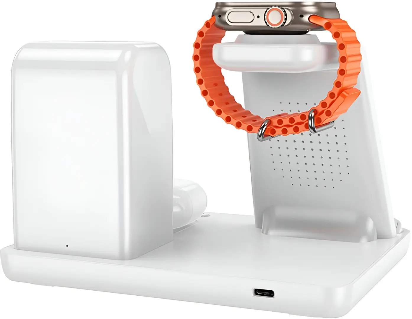 Incarcator fara fir 3in1 Hoco CQ9 Crown (White)