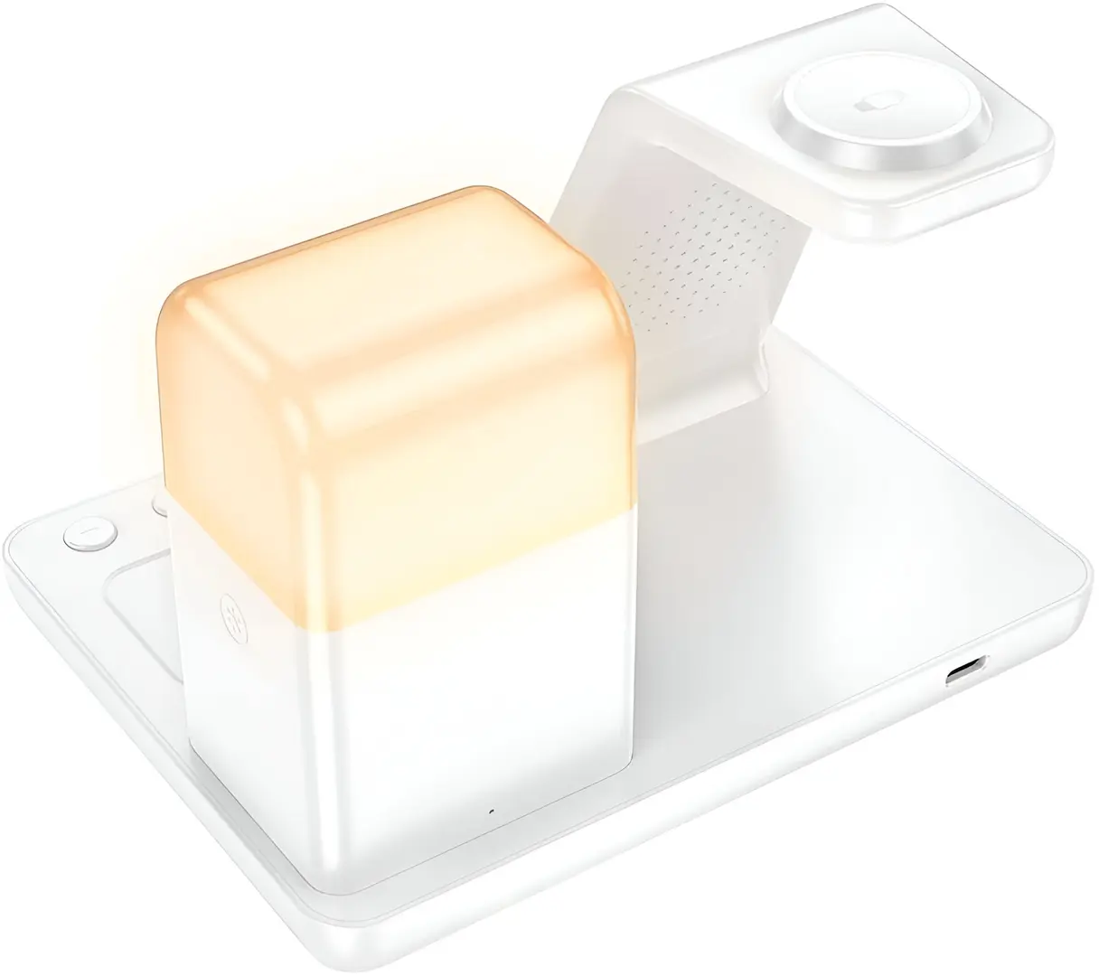 Incarcator fara fir 3in1 Hoco CQ9 Crown (White)