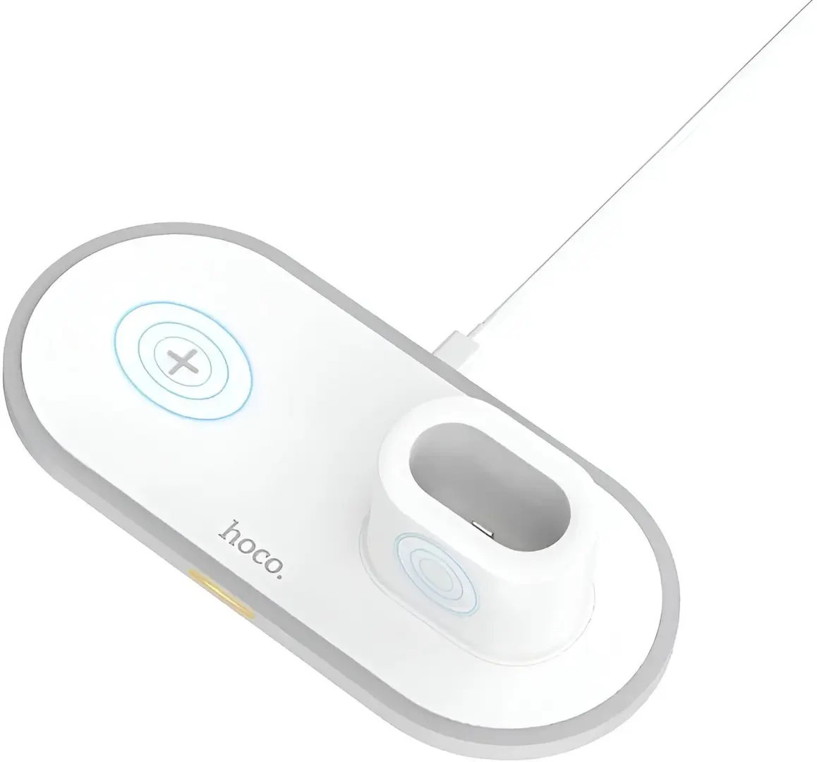 Incarcator fara fir 3in1 Hoco CW21 Wisdom (White)