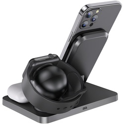 Беспроводное зарядное устройство 3в1 Hoco CW33 Ultra-Charge (Black) Thumb