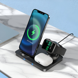 Беспроводное зарядное устройство 3в1 Hoco CW33 Ultra-Charge (Black) Thumb