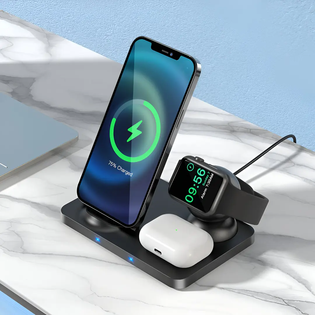 Беспроводное зарядное устройство 3в1 Hoco CW33 Ultra-Charge (Black)