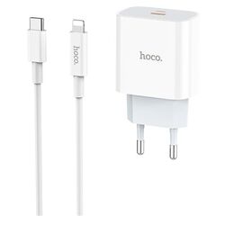 Incarcator Hoco C76A Pro Majestic + cablu Type-C to Lightning 1m (White)